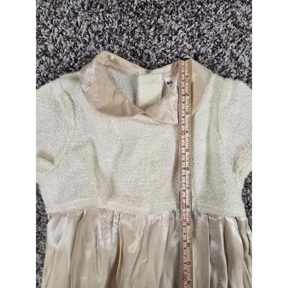 Vintage 1990s BT Kids Baby Girls Sz 6M Formal Dress Beige Champagne Satin